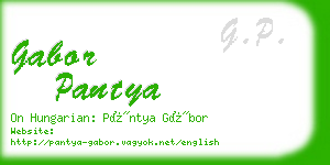 gabor pantya business card